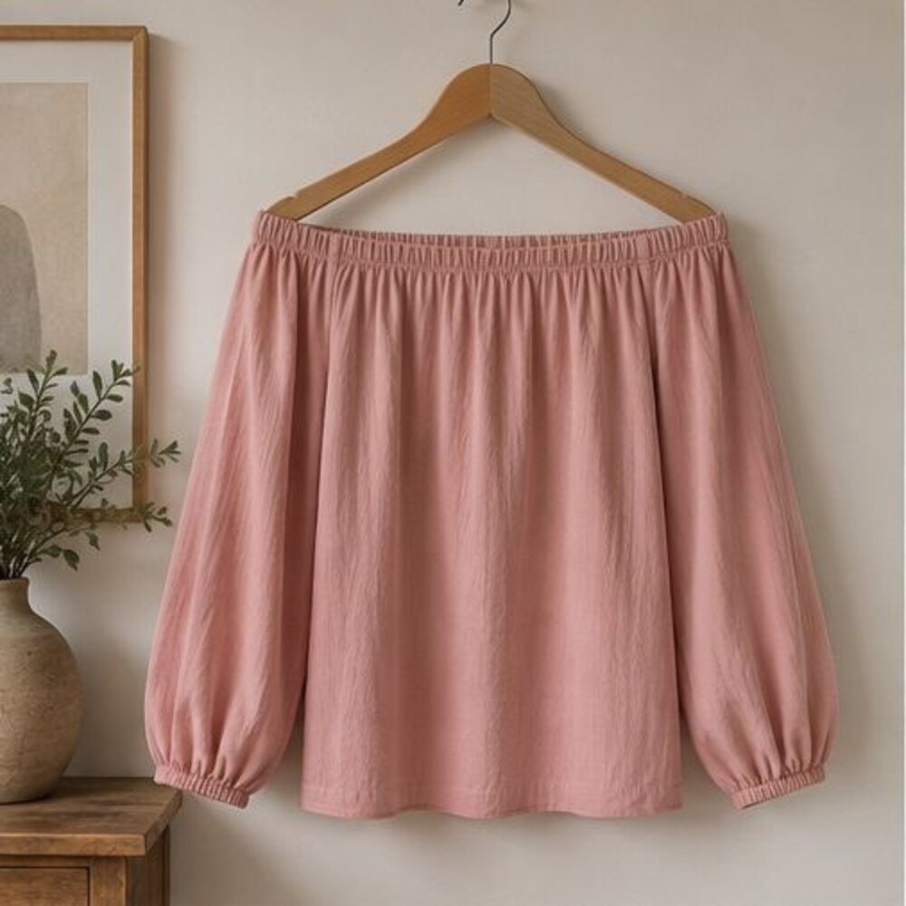 Blush Off Shoulder Balloon Top